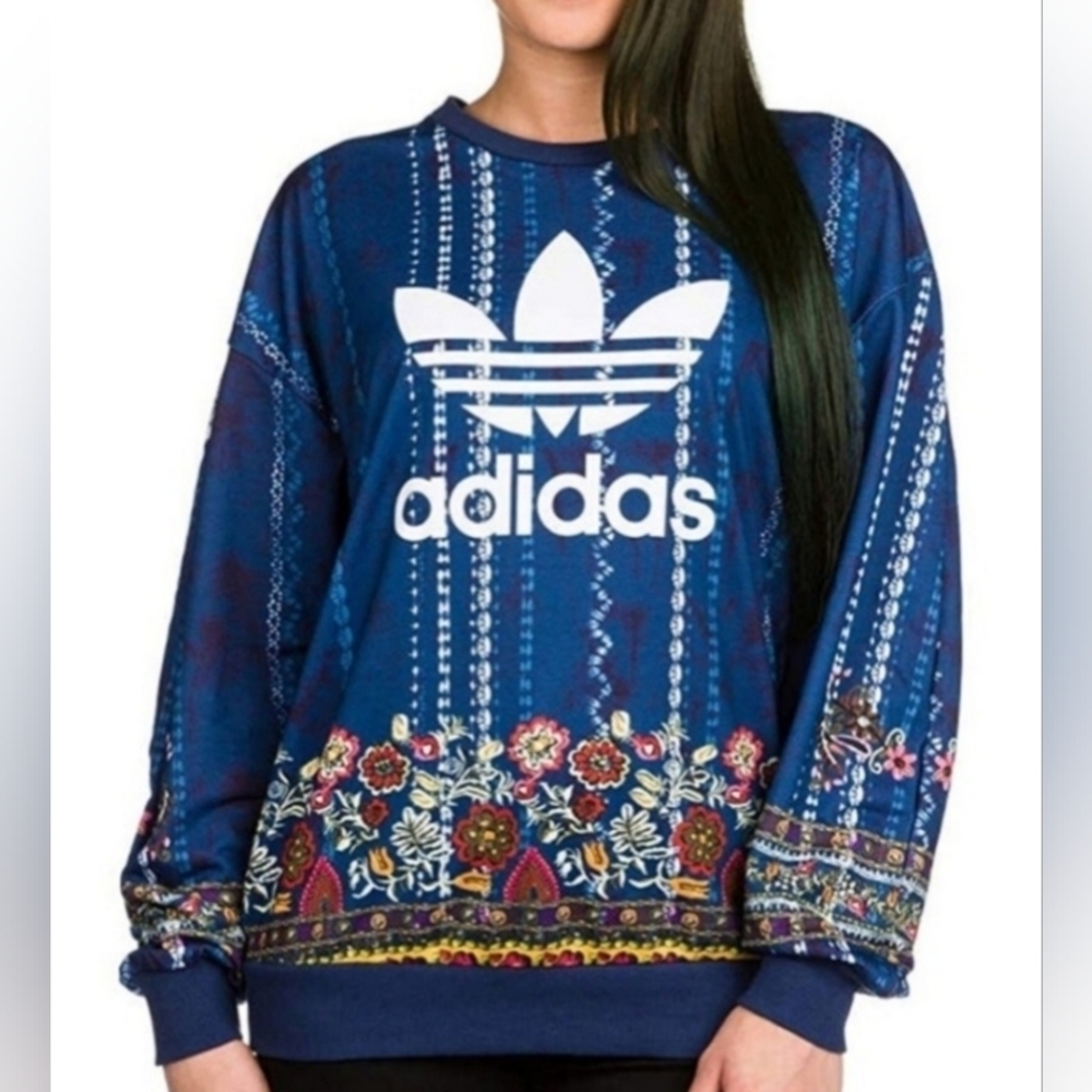 Adidas Originals Women Cirandeira Sweater Blue floral print size XS